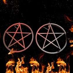 Pentagram Hoop Earrings