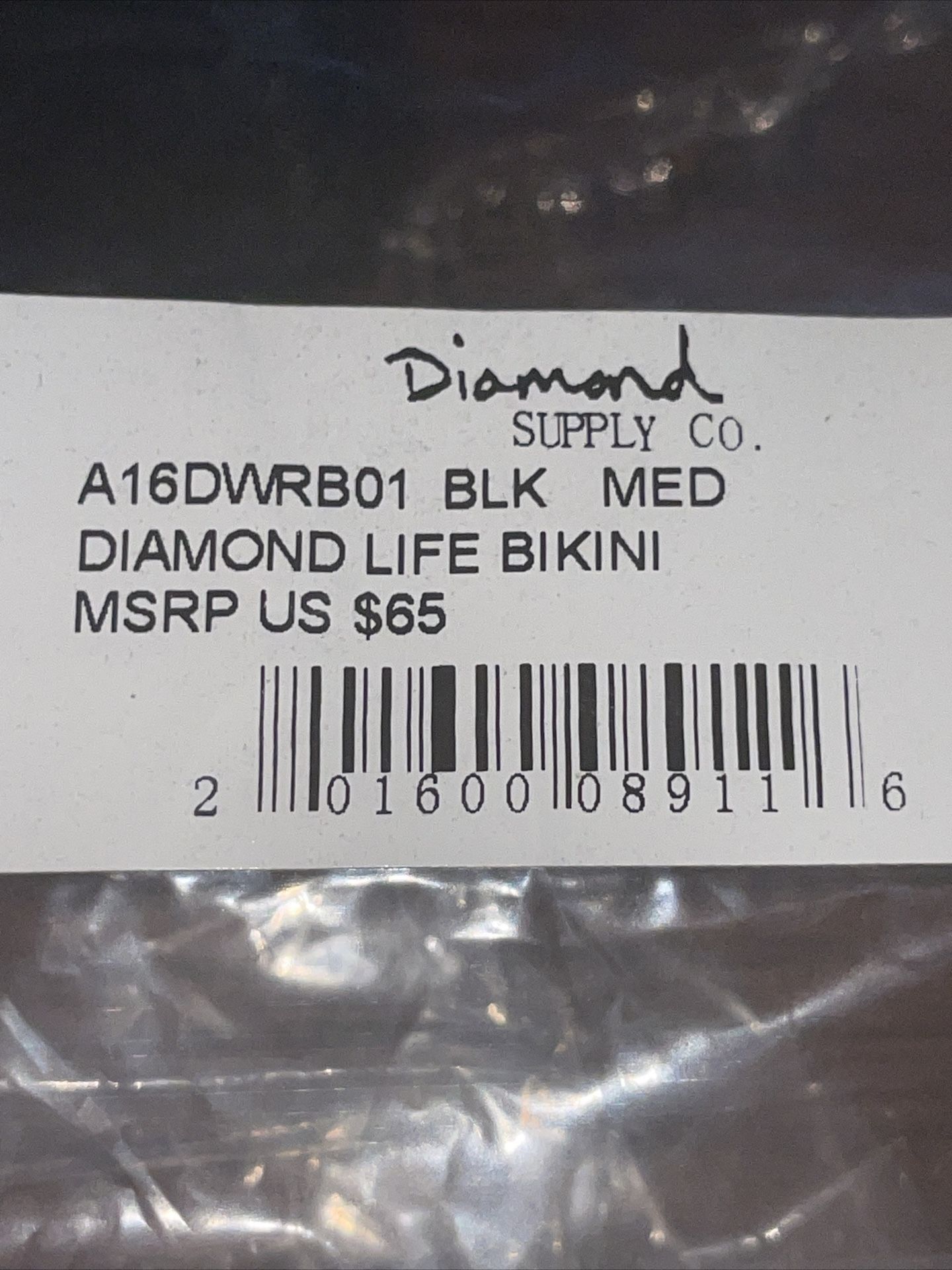 Diamond Supply Co Black Medium Life Bikini NWT