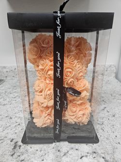 Peach-Orange  rose Teddy bear