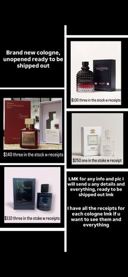 Four Differents Cologne Rlly Good Prices Lmk For More Info 