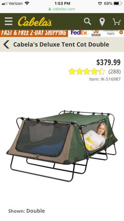 Cabelas Deluxe Double Cot Tent for Sale in Riverside CA OfferUp