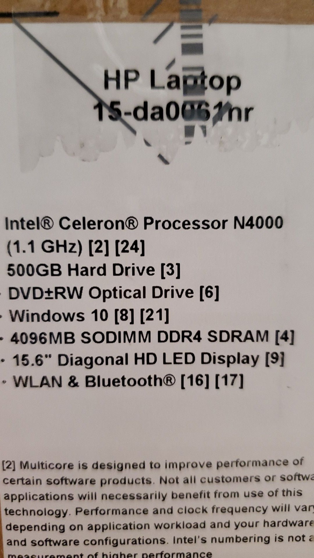 Hp 15.6" laptop (new)