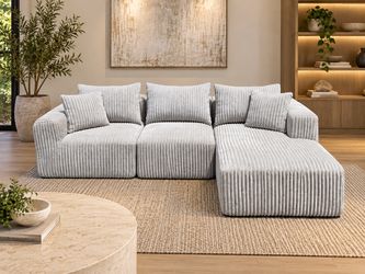 Light Gray Sectional Couch / Sofa [FREE Delivery]