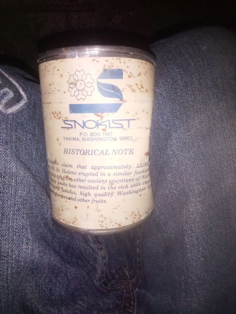 Dented Can Of Snokist Mt. Saint Helens Ash (May 18th, 1980)