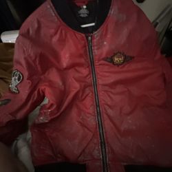 SF Shell Jacket Men Distressed Look New Red Black