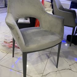 8 Gray Velvet Dining Chairs And  4 Barstools $200 EACH Chair $235 Each Stool