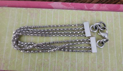 Silver Multi-Strand Chain Bracelet