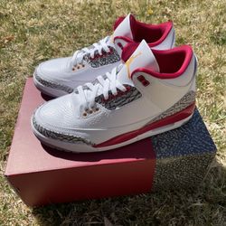 Jordan 3 Retro Cardinal Red Men’s Size 8.5 DS