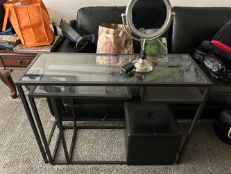 Metal And Glass Vanity Table