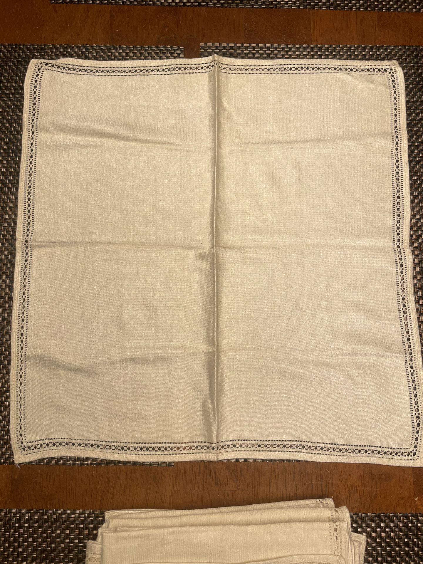 Vintage Beige Silk Table Napkins