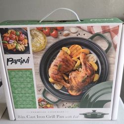 8 in. Cast Iron Grill Pan with Lid