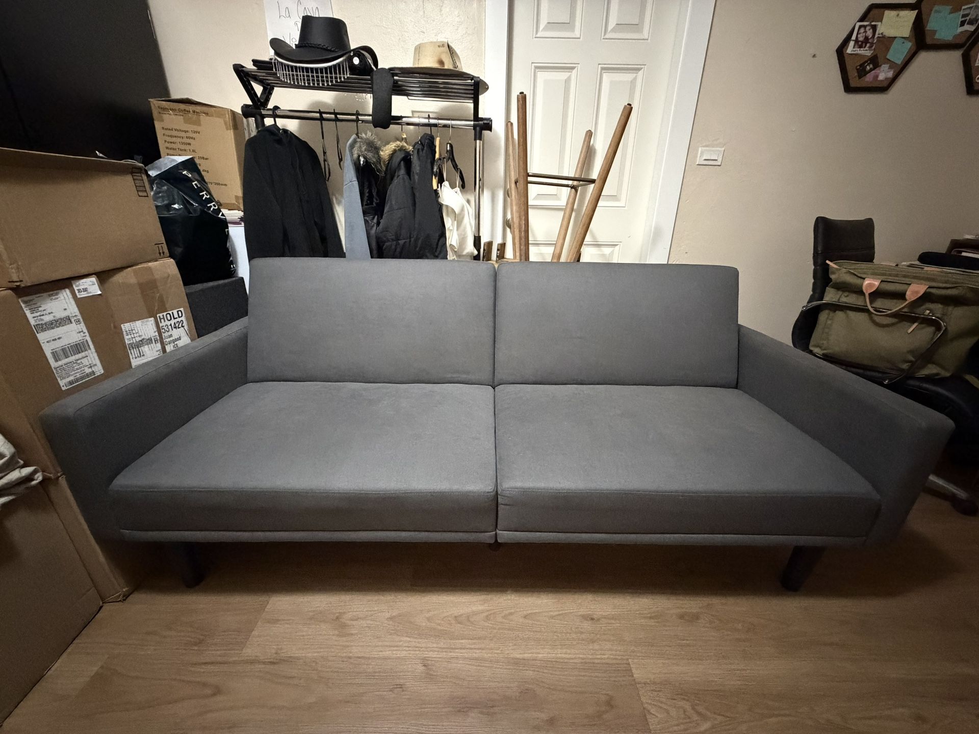 Sofa Futon With Arm - Dark Gray