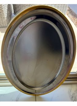 Mid-Century Italian Style GA Stainless Steel Oval Platter / Tray