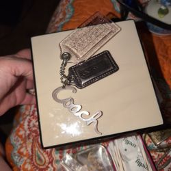 Coach Poppy Purple And Silver 3 Tags Fob