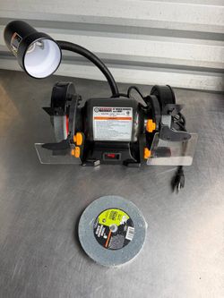 Central Machinery 6” Bench Grinder w/ Light - Tested Working