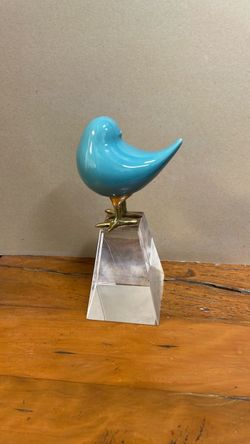 Turquoise Bird Figurine on Crystal Base