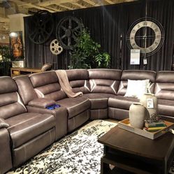 Power Reclining Sectional In Stock For Immediate Delivery 