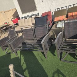 $200 PATIO SET 2 ROCKING CHAIRS AND LOVE SEAT 