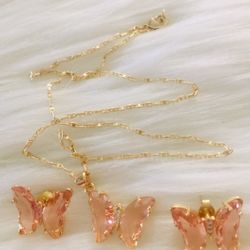 Set Butterflies gold plated