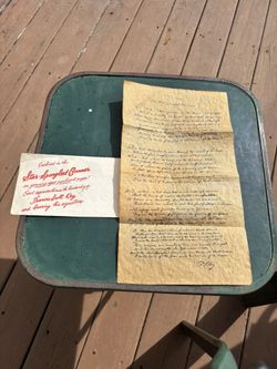 Frances Scott Key Star Spangled Banner Reproduction On Parchment Paper Vintage In Envelope 