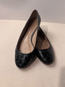 TORY BURCH Lowell 2 Ballet Flat Leather in Black Size 7.5M *No Box*
