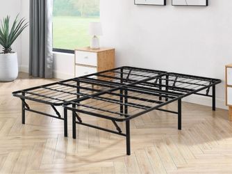 Mainstays Queen 14” Foldable Steel Platform Bed Frame – Black