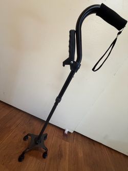 KINGPAVONINI Adjustable Folding Quad Cane
