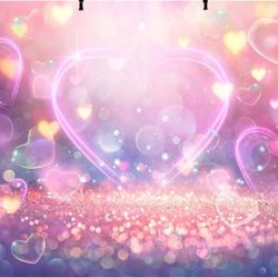 Pink Heart Photo Backdrop