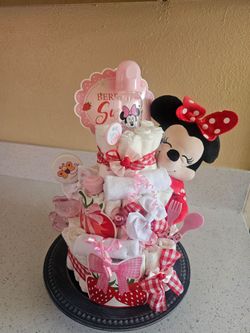Minnie Mouse Berry Sweet 3 Tier diapering Cake