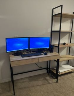 Desk And Bookshelf