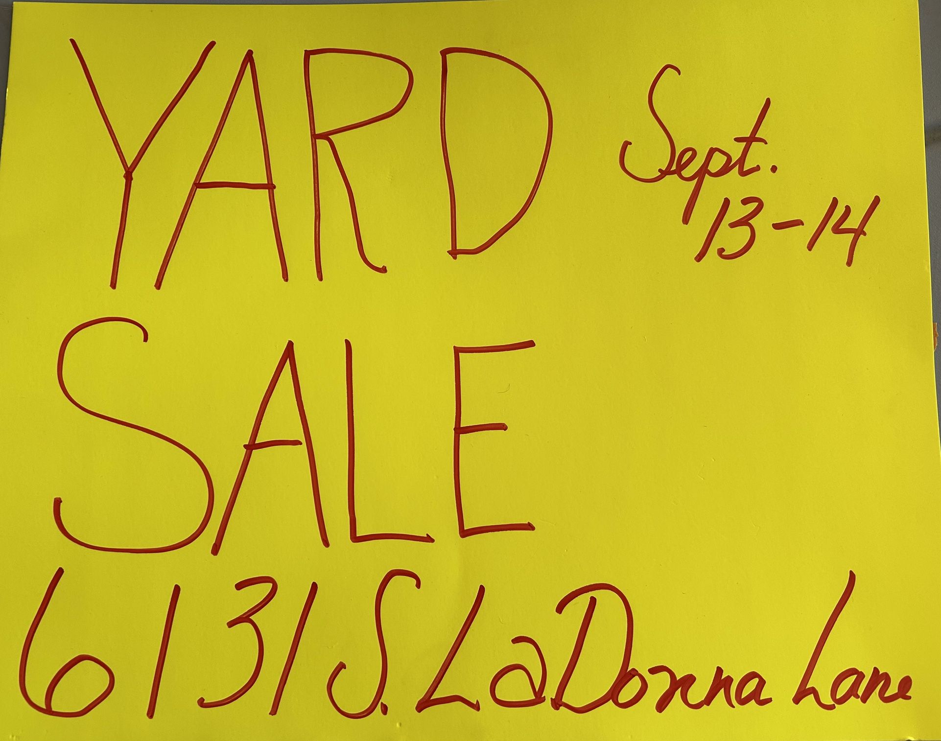 Moving sale September 13 & 14 Until 2:00 Both Days.     6131 S LaDonna lane. Hereford