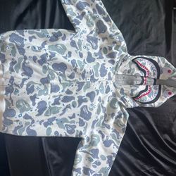 White Double Hood Bape Hoodie