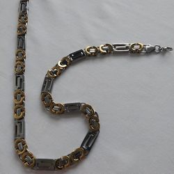 Byzantine  Stainless Steel, Bracelet And Necklace For Men 