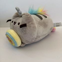 Pusheen Pusheenicorn Donut Log Rainbow Unicorn Plush Cat Stuffed Animal 9.5"