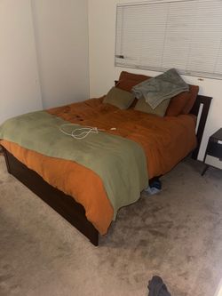 IKEA Songesand Bedframe - Queen - Brown