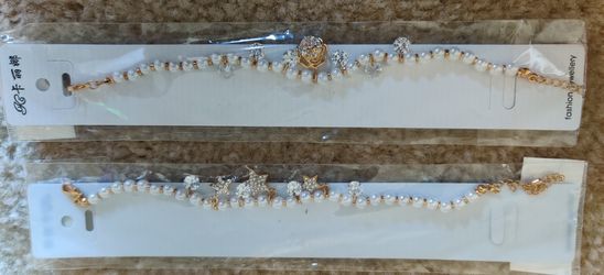 Pearl and stones.... bracelet chain two different sets...