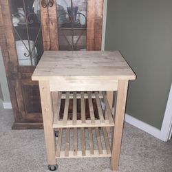 Butcher block table / cart