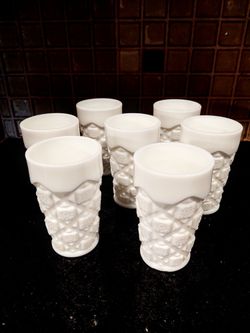 Vintage Milk Glass Tumblers
