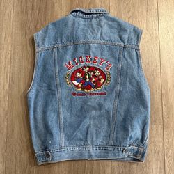 Vintage 80’s Disney reversible denim vest size large