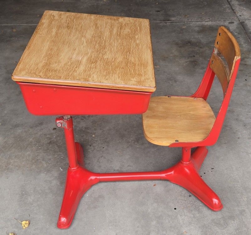 Vintage Mid-Century School Desk & Chair