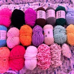 Posh Purl Yarn Lot. 21 Colors + 3 Multi Colored Skeins