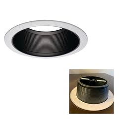DSS 6”90 W RECESSED LIGHT HOUSING Black Baffle Trim W/ Oversize Ring Box Of 48