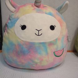 Squishmallow Lucy May Rainbow Llama Unicorn Watermelon Tye dye