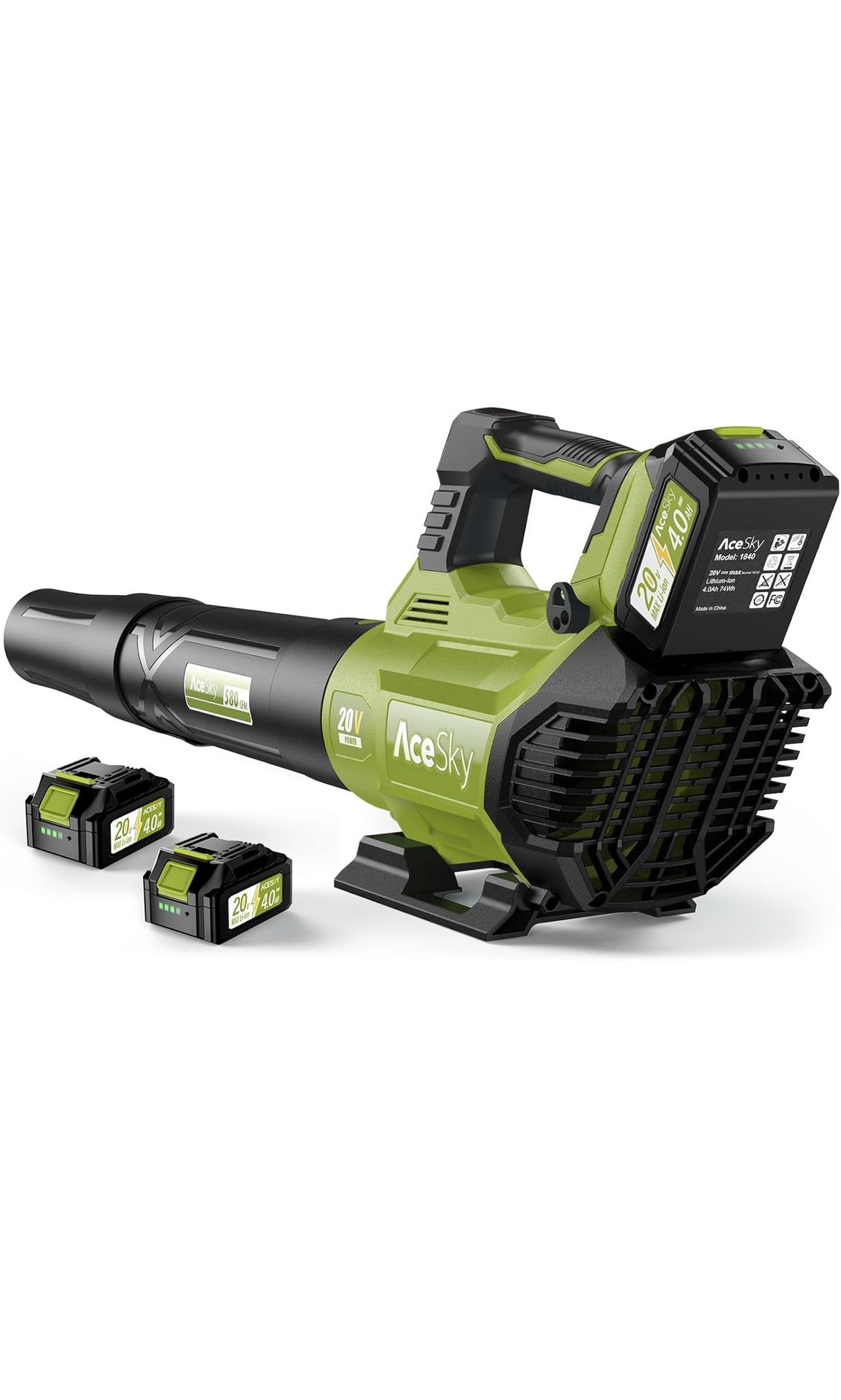 Leaf Blower Cordless - 2025 Update 150000RPM & 3 Speed Levels Electric Leaf Blower with 2 x 4.0Ah Battery and Charger, Extension Tube Blower for Lawn