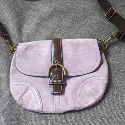 Coach Suede Lavender Crossbody 