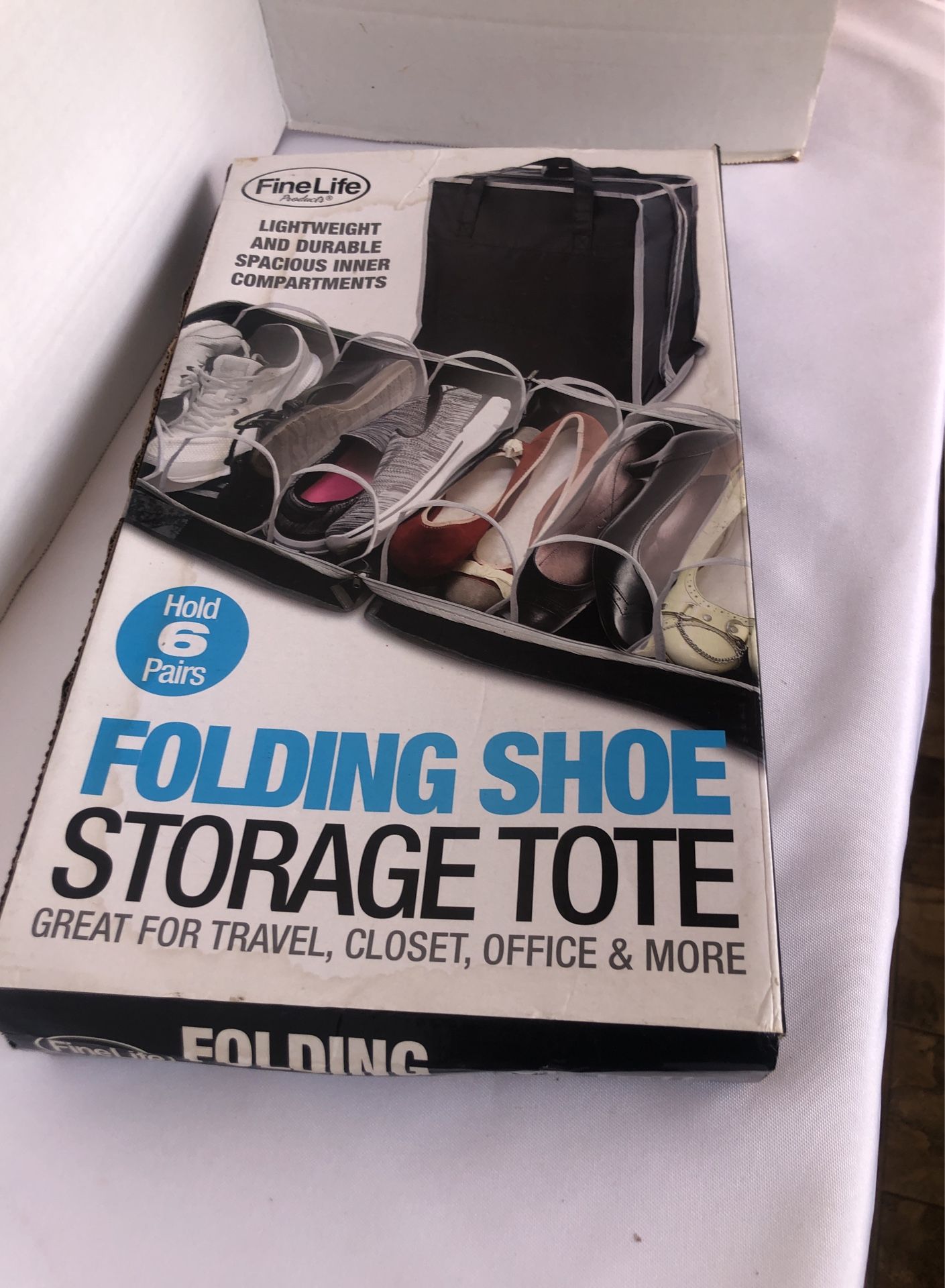 FOLDING SHOE STORAGE ZIPPER TOTE (6 Pairs)