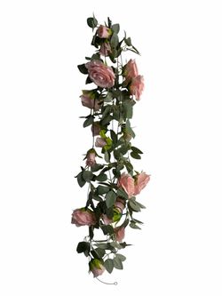 2 Artificial Pink Rose Garlands