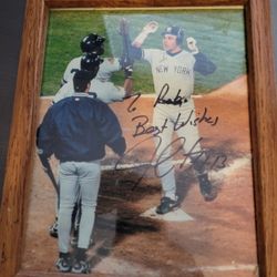 Autographed Jim Leyritz framed picture smoke free pet free home