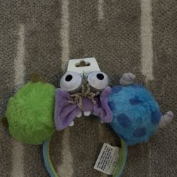 NEW Disney Monsters, Inc. Plush Headband Green Blue Theme Park Ears