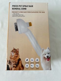 Pet Spray Hair Removal Comb – Self Cleaning Grooming Brush for Cats & Dogs with Water Mist Spray